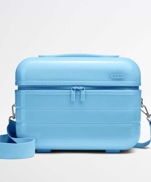 The Train Case in Glazed Opal Blue