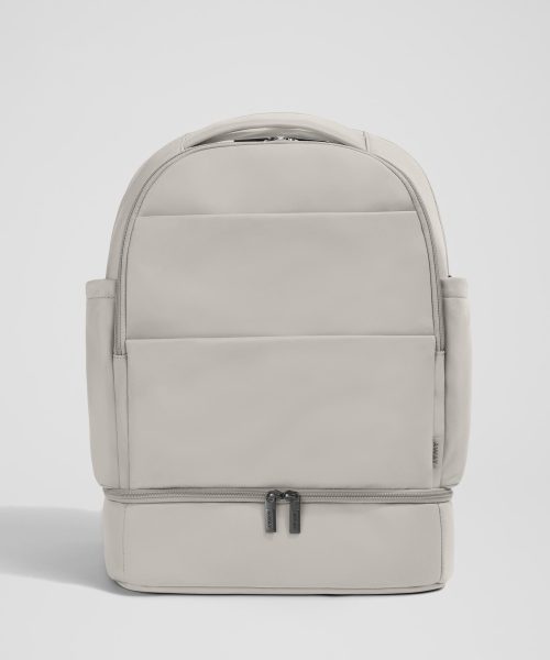 The Double Diaper Backpack in Cloud Gray